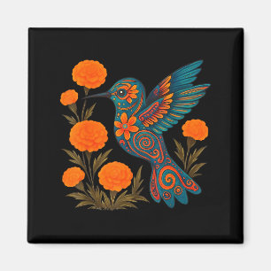 Íman Beija-flor Alebrije Flor Arte Popular Mexicana Pás