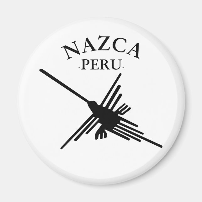 Íman Beija-flor Nazca Peru com texto curvo (Frente)