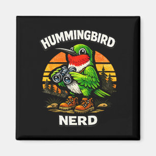 Íman Beija-flor nerd divertido observação de pássaros v