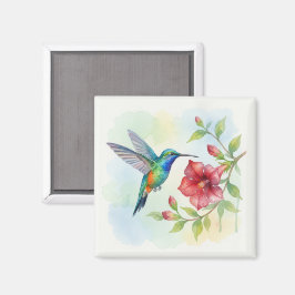 Íman Beija-flor Pequeno Aquarela