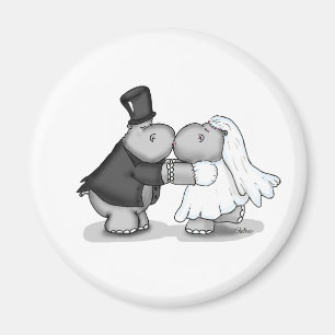 Íman Beijando hipopótamos dos noivos - personalize