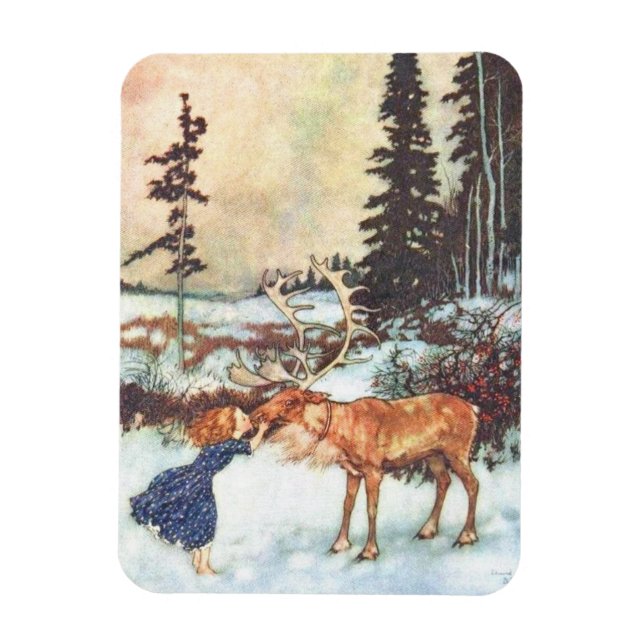 Íman Beijando uma Reindeer (Vertical)