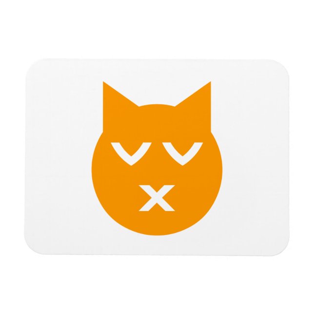 Íman Beijar com o Gato Emoji de Olhos Fechados (Horizontal)