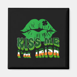 Íman Beije Me Eu Sou Irlandês Dia De São Patrício Lábio