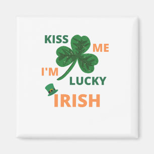 Íman Beije-me, sou sortudo irlandês quadrado