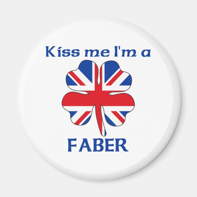 Íman Beijo britânico personalizado Eu sou Faber (Frente)