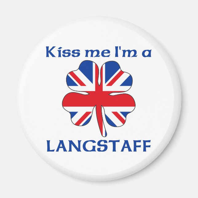 Íman Beijo britânico personalizado Eu sou Langstaff (Frente)