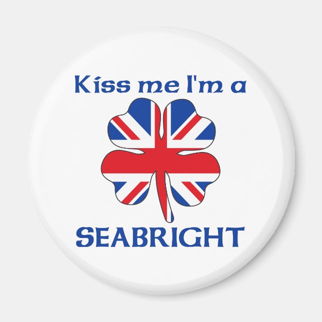 Íman Beijo britânico personalizado Eu sou Seabright (Frente)