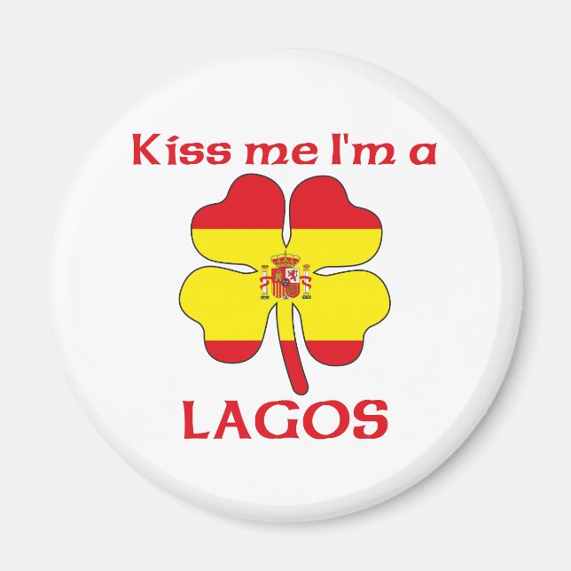 Íman Beijo espanhol personalizado Eu sou Lagos (Frente)