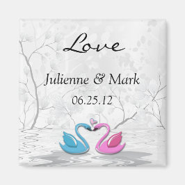Íman Beijo Swans Wedding Magnet