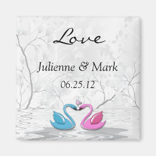 Íman Beijo Swans Wedding Magnet