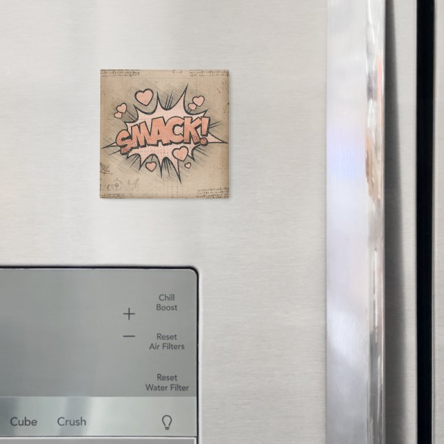Íman BEIJO! Vintage Comic Book Steampunk Pop Art (In Situ (Fridge))