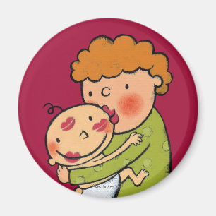 Íman Beijos cor-de-rosa do batom da avó para o bebê