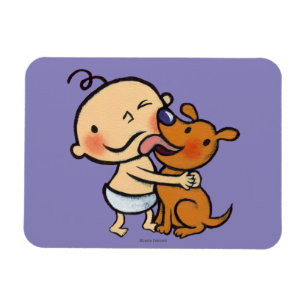 Íman Beijos do filhote de cachorro para o bebê