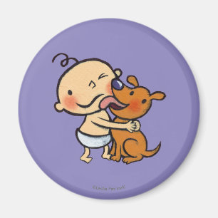 Íman Beijos do filhote de cachorro para o bebê