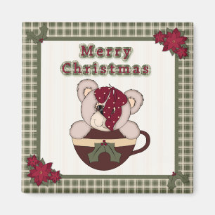 Íman Beira bonito do teste padrão da xadrez do Natal &