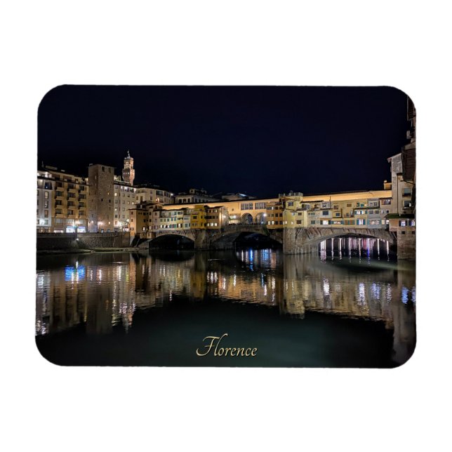 Íman beira-rio de Florença à noite, viagem  (Horizontal)