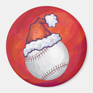 Íman Beisebol com Papai Noel em Vermelho