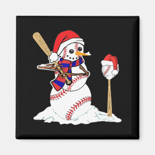 Íman Beisebol de Natal Jogando Baseball