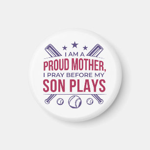 Íman Beisebol Ordenado Mãe Eu Rezo Antes Que Meu Filho