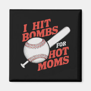Íman Beisebol Retro Divertido Eu Acerto Bombas Para Mãe