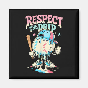 Íman Beisebol Sorvete Drip Para Meninas Respeita