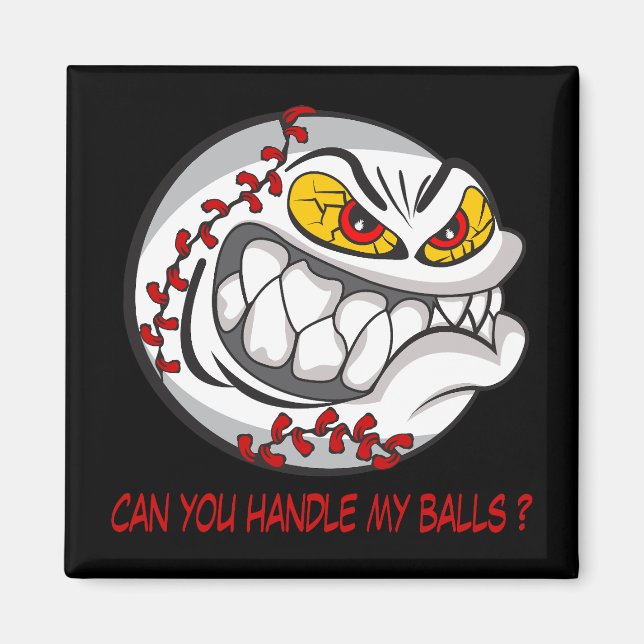 Íman Beisebol Zangado Preto (Frente)