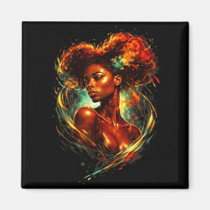 Íman Bela Arte Negra Mulher Afro-Americana