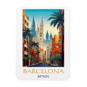 Íman Bela Barcelona Espanha Retro Viagem Antiga