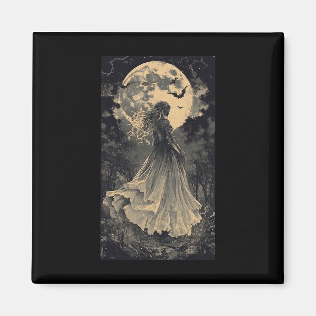 Íman Bela Bruxa Fantasia Gótica Vampiro Luar (Frente)