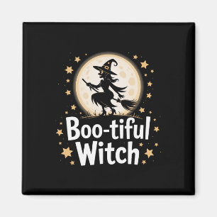 Íman Bela Bruxa Silhouette Halloween Bruxa Bruxa Lua 1