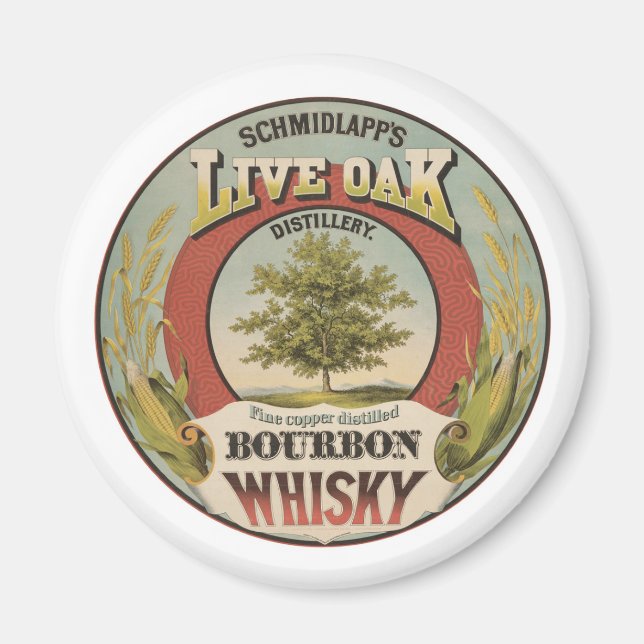 Íman Bela Cobre Destilava Bourbon Whisky. (Frente)