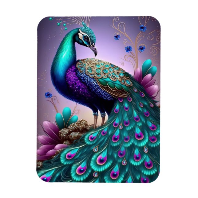 Íman Bela Coloração Peacock Peafowl Bird Willife (Vertical)