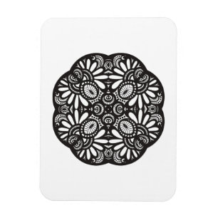 Íman Bela Deco Black Square Doodle