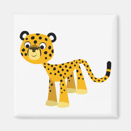 Íman Bela e Feliz Cartoon Cheetah Magnet