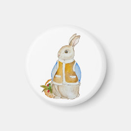 Íman Bela lebre de Natal com uma cesta com farelo de sp