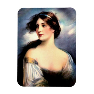 Íman bela mulher vitoriana soprada pelo vento