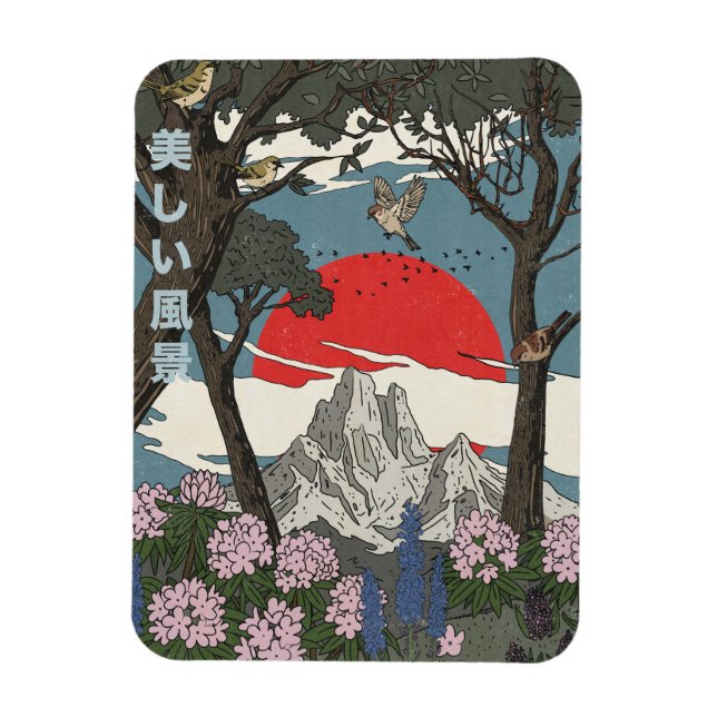 Íman Bela Paisagem Japonesa (Vertical)