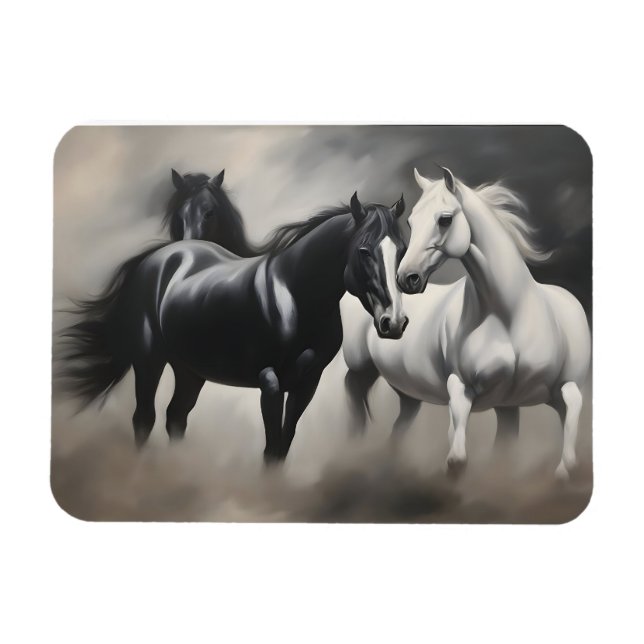 Íman Bela pintura de cavalos (Horizontal)