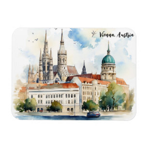 Íman Bela Vista da Cidade de Viena Áustria Pintura