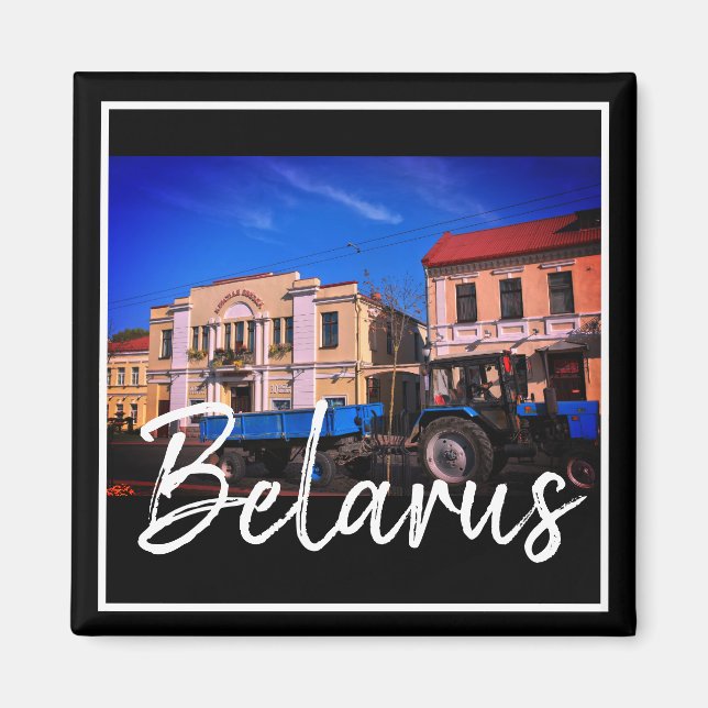 Íman Belarus Hrodna Ímã de Trator de Arquitetura (Frente)
