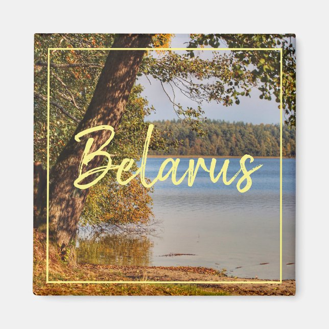 Íman Belarus Nature Svityaz Lake Magnet (Frente)