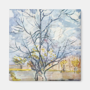 Íman Belas artes cor-de-rosa de Van Gogh da árvore de
