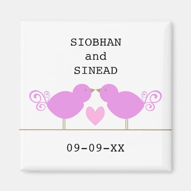 Íman Belas Aves Azuis Lésbicas Ímãs, Ímã de Data Especi (Frente)