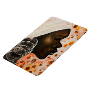 Íman Beleza Africana - Pintura em Aquarela