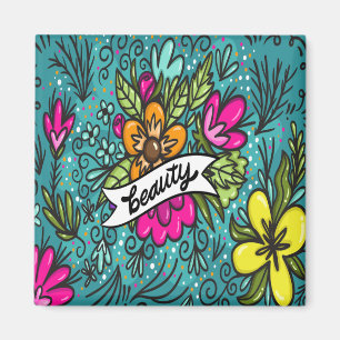 Íman Beleza do travesseiro decorativo com flores