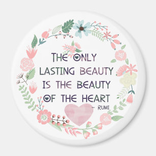 Íman Beleza Inspiracional Rosa do Rumi do Coração