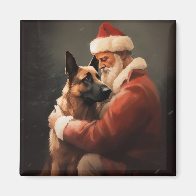 Íman Belga Malinoi com Papai Noel Natal Festivo (Frente)