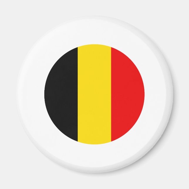 Íman Bélgica Round Flag Design (Frente)