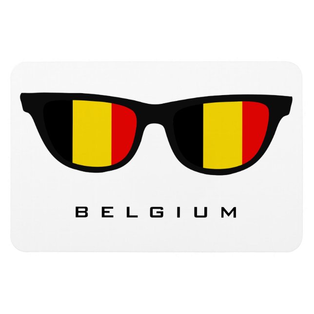 Íman Bélgica Sombra texto personalizado e ímã de cor (Horizontal)